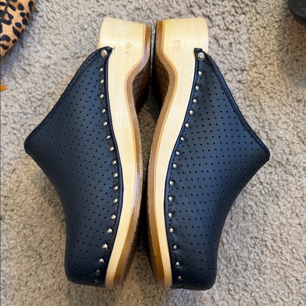 Elegant Black Perforated Women's Mules